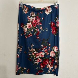 Acting Pro Floral Print Women's Skirt XL Long Pencil Skirt
